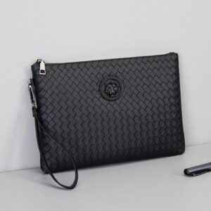 Exquisite Basket Leather Design Men's Clutch Purse Souvenir Gift Item